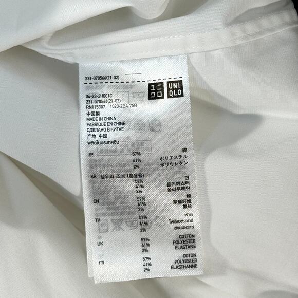 UNIQLO Lot 2 NEW UV Cut Stretch Broadcloth Long Sleeve Shirt White Work Women XS - Picture 6 of 11